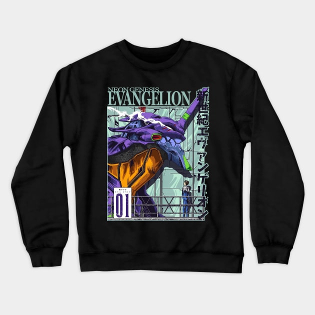 evangelion - neon genesis evangelion Crewneck Sweatshirt by Claessens_art